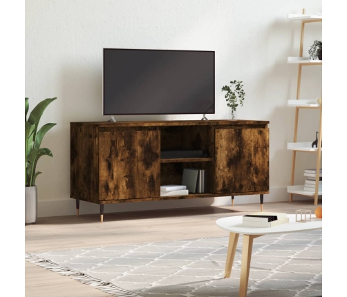 vidaXL Mueble de TV madera de ingeniería roble ahumado 104x35x50 cm