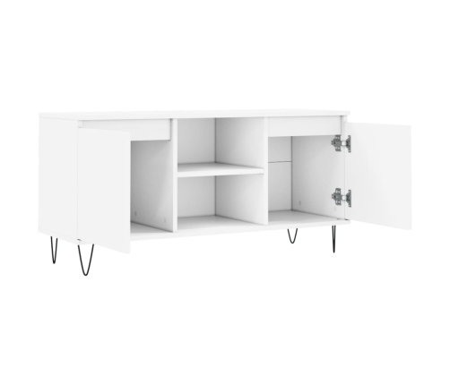 Mueble de TV madera de ingeniería blanco 104x35x50 cm