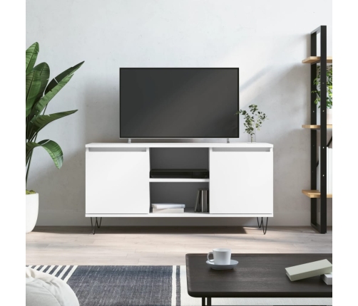 Mueble de TV madera de ingeniería blanco 104x35x50 cm