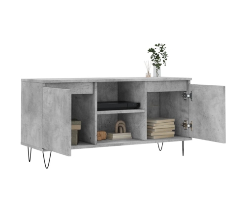 vidaXL Mueble de TV madera de ingeniería gris hormigón 104x35x50 cm