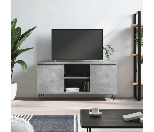 vidaXL Mueble de TV madera de ingeniería gris hormigón 104x35x50 cm