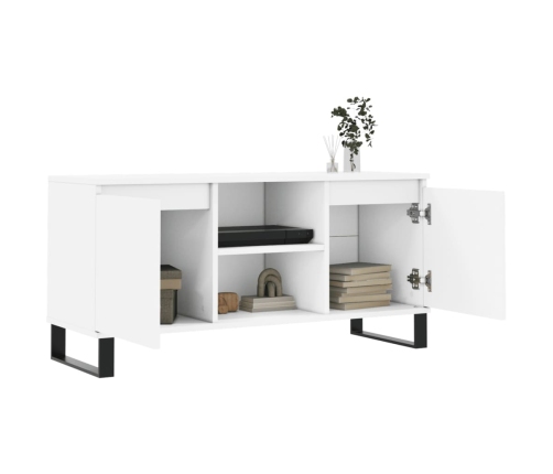 Mueble de TV madera de ingeniería blanco 104x35x50 cm