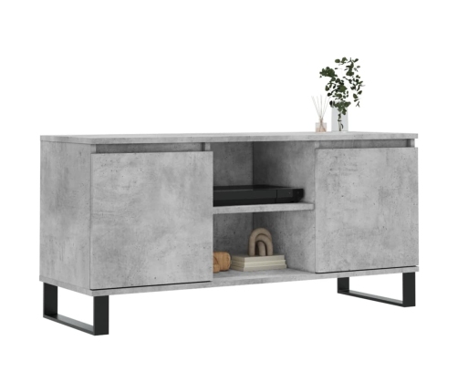 Mueble de TV madera de ingeniería gris hormigón 104x35x50 cm