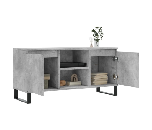 Mueble de TV madera de ingeniería gris hormigón 104x35x50 cm