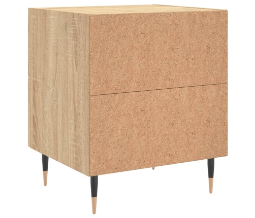 Mesita noche 2 uds madera ingeniería roble Sonoma 40x35x47,5 cm