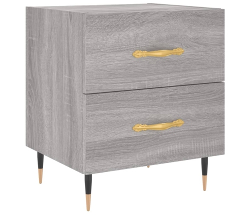 Mesitas noche 2 uds madera ingeniería gris Sonoma 40x35x47,5 cm