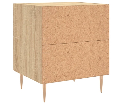 Mesita noche 2 uds madera ingeniería roble Sonoma 40x35x47,5 cm