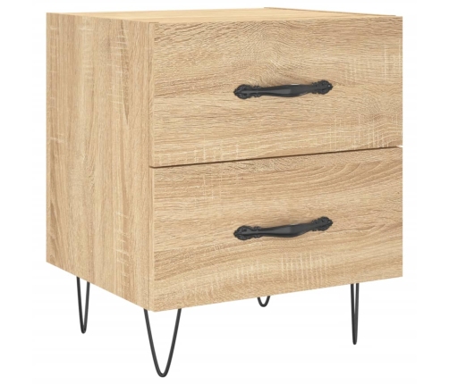 Mesita noche 2 uds madera ingeniería roble Sonoma 40x35x47,5 cm