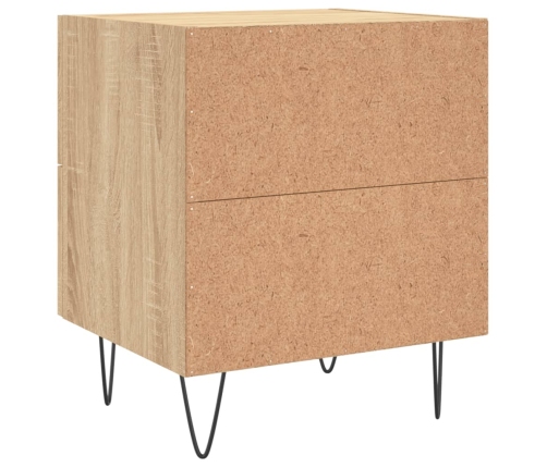 Mesita noche 2 uds madera ingeniería roble Sonoma 40x35x47,5 cm