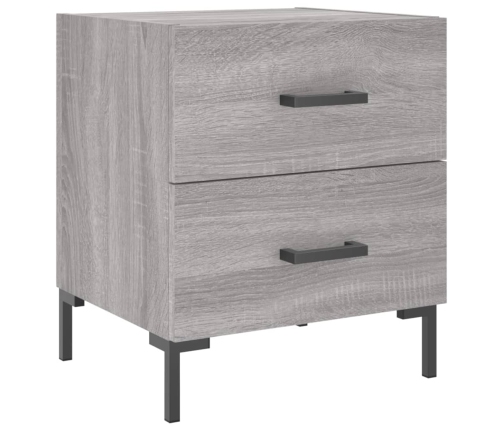 Mesitas noche 2 uds madera ingeniería gris Sonoma 40x35x47,5 cm