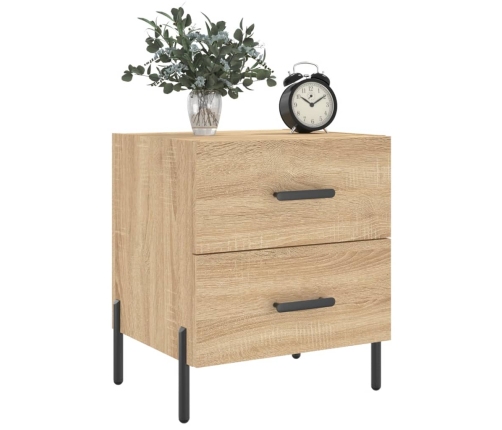 Mesita noche 2 uds madera ingeniería roble Sonoma 40x35x47,5 cm