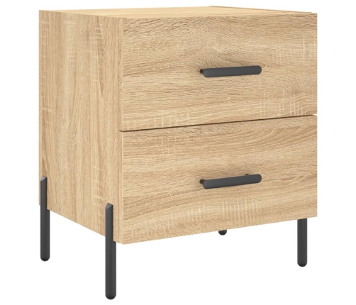 Mesita noche 2 uds madera ingeniería roble Sonoma 40x35x47,5 cm