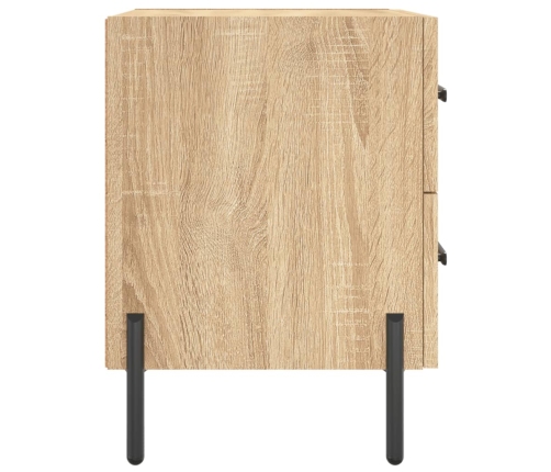 Mesita noche 2 uds madera ingeniería roble Sonoma 40x35x47,5 cm