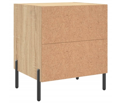 Mesita noche 2 uds madera ingeniería roble Sonoma 40x35x47,5 cm