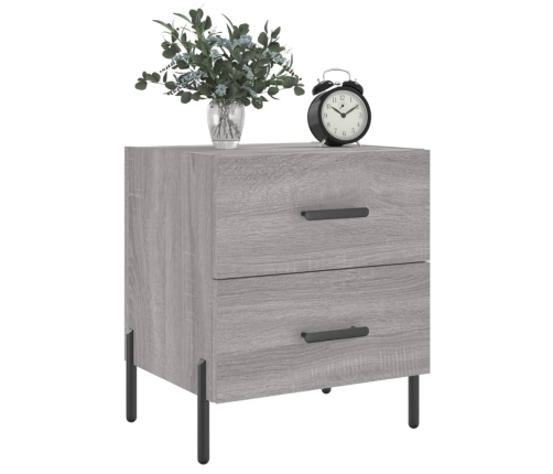 Mesitas noche 2 uds madera ingeniería gris Sonoma 40x35x47,5 cm