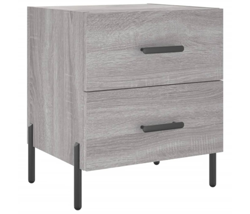 Mesitas noche 2 uds madera ingeniería gris Sonoma 40x35x47,5 cm