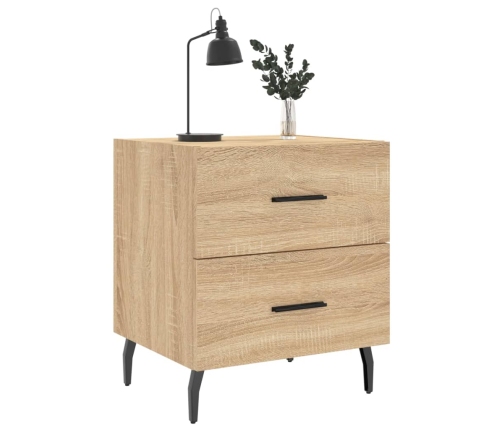 Mesita noche 2 uds madera ingeniería roble Sonoma 40x35x47,5 cm