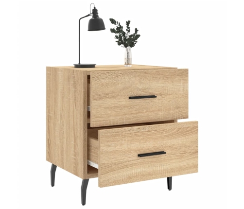 Mesita noche 2 uds madera ingeniería roble Sonoma 40x35x47,5 cm