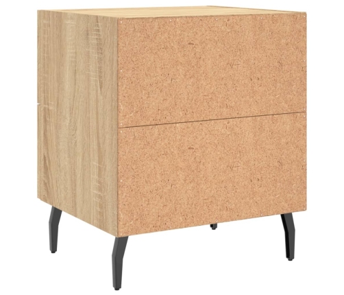 Mesita noche 2 uds madera ingeniería roble Sonoma 40x35x47,5 cm