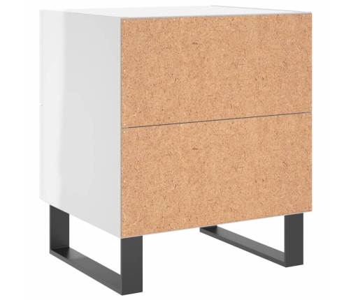 Mesita noche 2 uds madera ingeniería blanco brillo 40x35x47,5cm