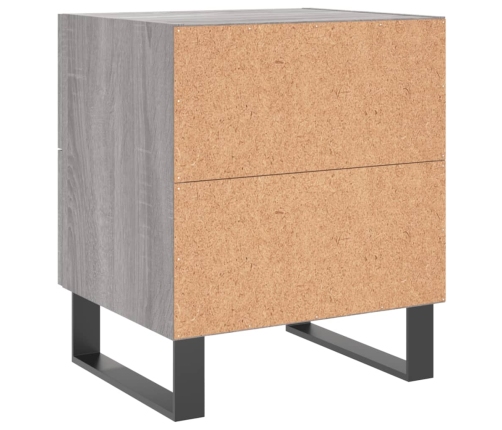 Mesitas noche 2 uds madera ingeniería gris Sonoma 40x35x47,5 cm