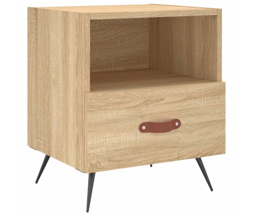 Mesita noche 2 uds madera ingeniería roble Sonoma 40x35x47,5 cm