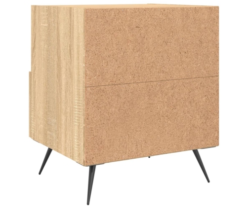 Mesita noche 2 uds madera ingeniería roble Sonoma 40x35x47,5 cm