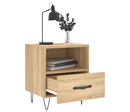 Mesita noche 2 uds madera ingeniería roble Sonoma 40x35x47,5 cm