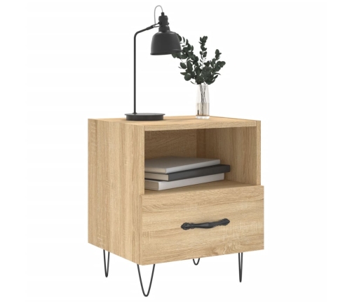 Mesita noche 2 uds madera ingeniería roble Sonoma 40x35x47,5 cm