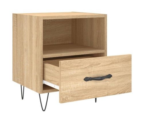 Mesita noche 2 uds madera ingeniería roble Sonoma 40x35x47,5 cm