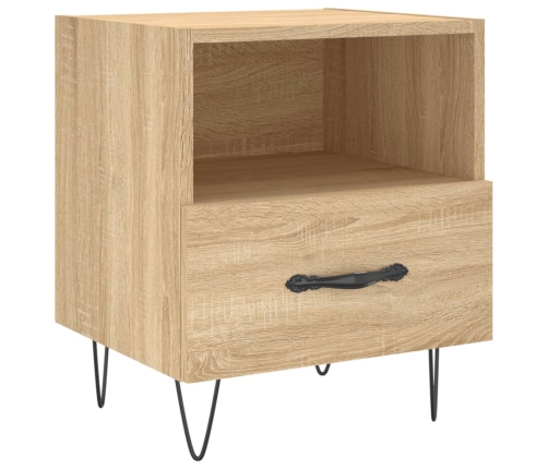 Mesita noche 2 uds madera ingeniería roble Sonoma 40x35x47,5 cm