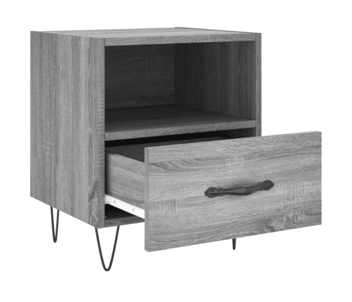 Mesitas noche 2 uds madera ingeniería gris Sonoma 40x35x47,5 cm