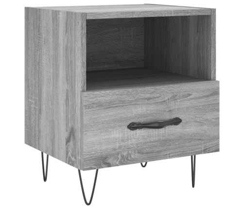 Mesitas noche 2 uds madera ingeniería gris Sonoma 40x35x47,5 cm