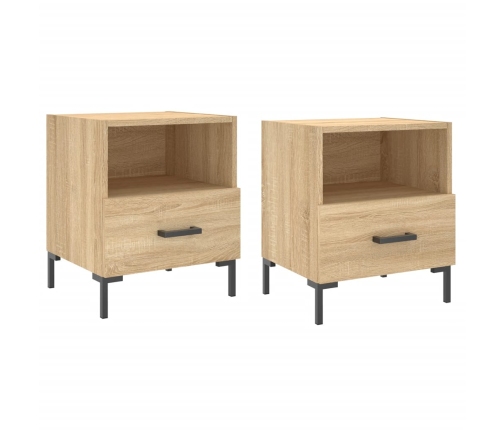 vidaXL Mesita noche 2 uds madera ingeniería roble Sonoma 40x35x47,5 cm