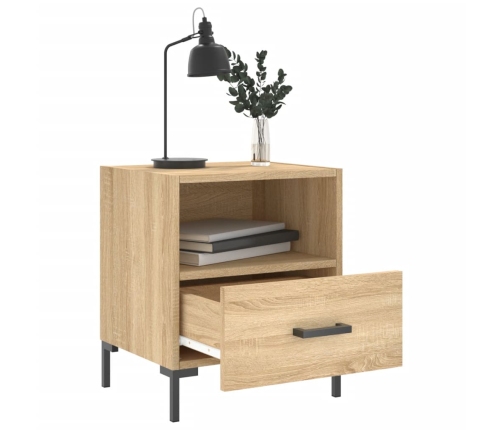 vidaXL Mesita noche 2 uds madera ingeniería roble Sonoma 40x35x47,5 cm