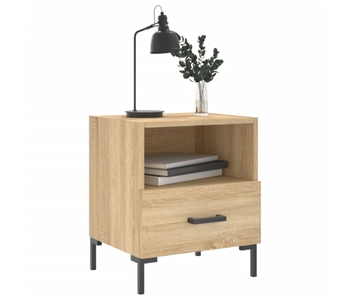 vidaXL Mesita noche 2 uds madera ingeniería roble Sonoma 40x35x47,5 cm