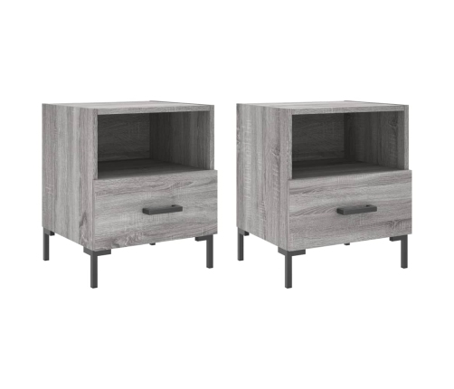 Mesitas noche 2 uds madera ingeniería gris Sonoma 40x35x47,5 cm