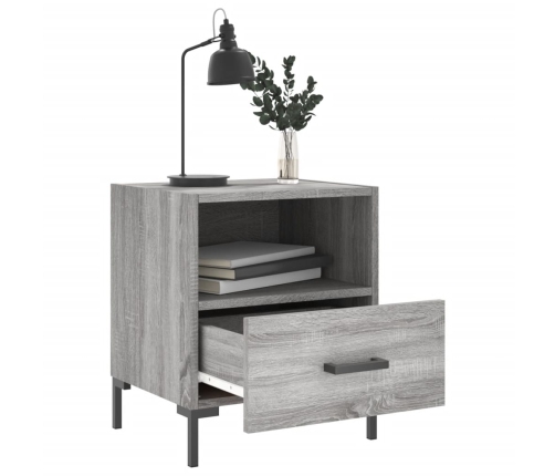 Mesitas noche 2 uds madera ingeniería gris Sonoma 40x35x47,5 cm