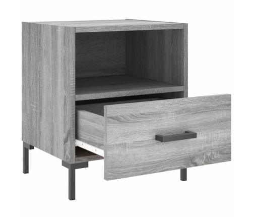 Mesitas noche 2 uds madera ingeniería gris Sonoma 40x35x47,5 cm