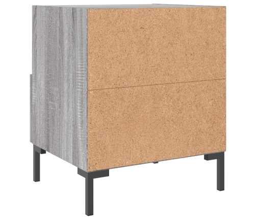 Mesitas noche 2 uds madera ingeniería gris Sonoma 40x35x47,5 cm