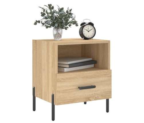 Mesita noche 2 uds madera ingeniería roble Sonoma 40x35x47,5 cm