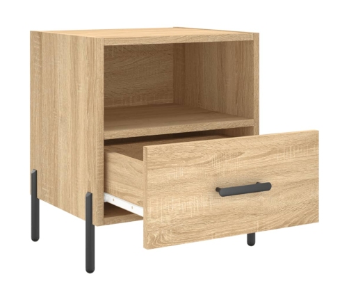 Mesita noche 2 uds madera ingeniería roble Sonoma 40x35x47,5 cm