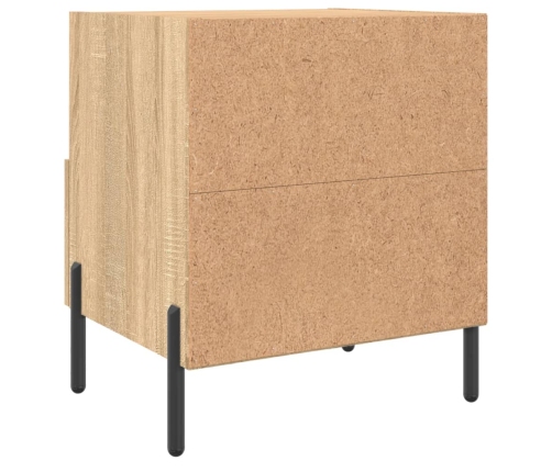 Mesita noche 2 uds madera ingeniería roble Sonoma 40x35x47,5 cm