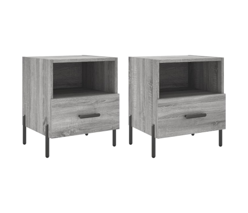 Mesitas noche 2 uds madera ingeniería gris Sonoma 40x35x47,5 cm