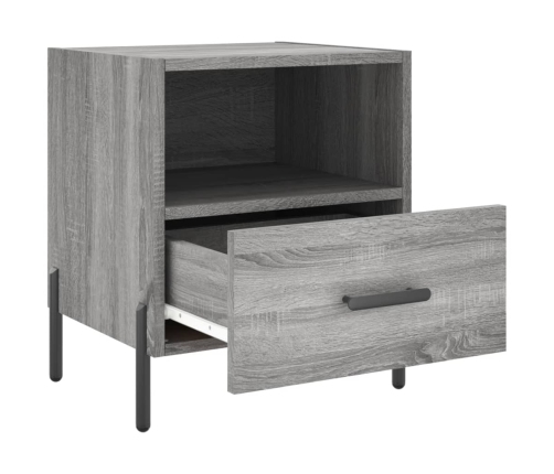 Mesitas noche 2 uds madera ingeniería gris Sonoma 40x35x47,5 cm