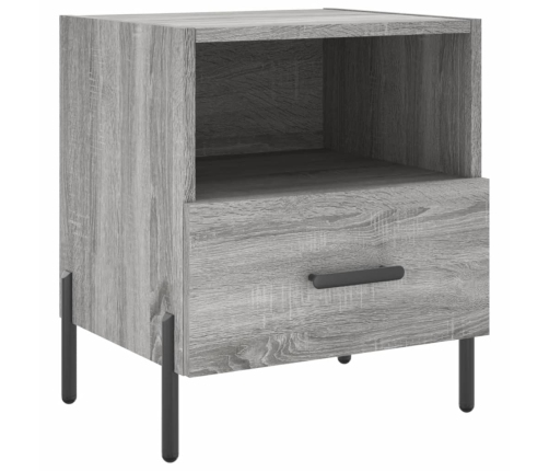 Mesitas noche 2 uds madera ingeniería gris Sonoma 40x35x47,5 cm