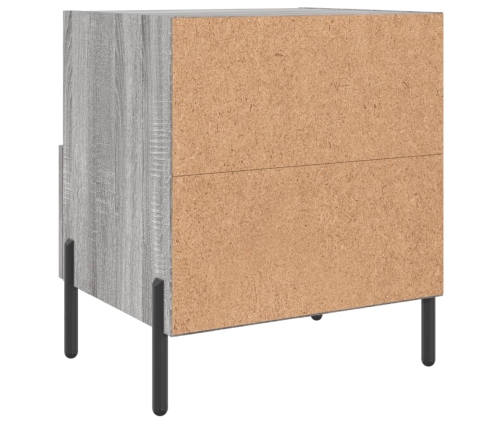 Mesitas noche 2 uds madera ingeniería gris Sonoma 40x35x47,5 cm