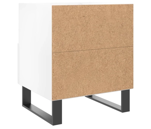 Mesita noche 2 uds madera ingeniería blanco brillo 40x35x47,5cm