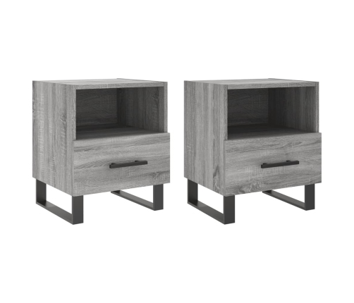 Mesitas noche 2 uds madera ingeniería gris Sonoma 40x35x47,5 cm