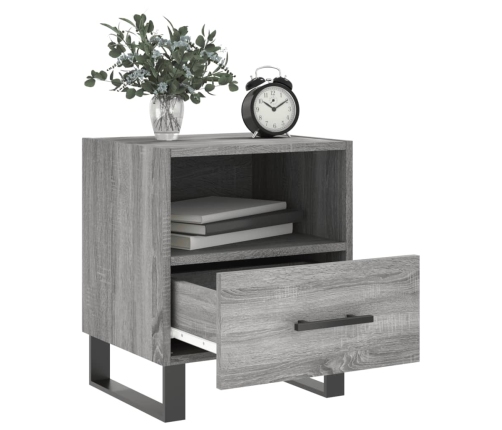 Mesitas noche 2 uds madera ingeniería gris Sonoma 40x35x47,5 cm